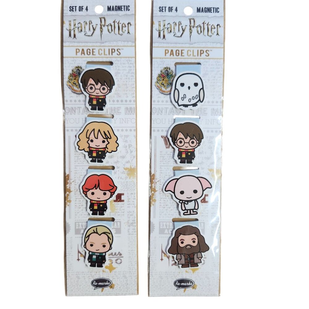 Harry Potter Magnetic Clips Set/8 Harry Hermione Ron Draco Hagrid Dobby Hedwig